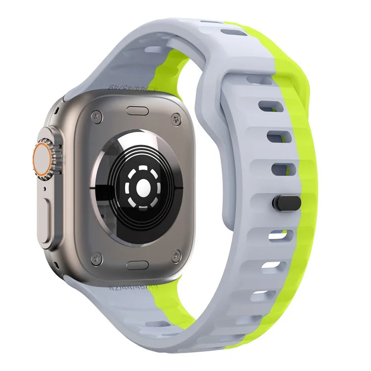 For Apple Watch Series 9 8 7 41mm / 6 5 4 SE (2022) SE (2023) SE 40mm / 3 2 1 38mm Watch Strap Dual Color Silicone Band