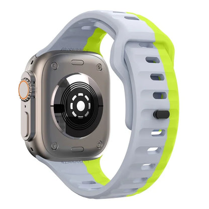 For Apple Watch Series 9 8 7 41mm / 6 5 4 SE (2022) SE (2023) SE 40mm / 3 2 1 38mm Watch Strap Dual Color Silicone Band