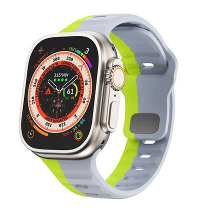 For Apple Watch Series 9 8 7 41mm / 6 5 4 SE (2022) SE (2023) SE 40mm / 3 2 1 38mm Watch Strap Dual Color Silicone Band