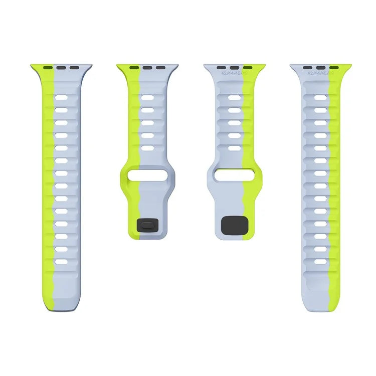 For Apple Watch Series 9 8 7 41mm / 6 5 4 SE (2022) SE (2023) SE 40mm / 3 2 1 38mm Watch Strap Dual Color Silicone Band