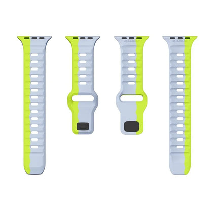 For Apple Watch Series 9 8 7 41mm / 6 5 4 SE (2022) SE (2023) SE 40mm / 3 2 1 38mm Watch Strap Dual Color Silicone Band