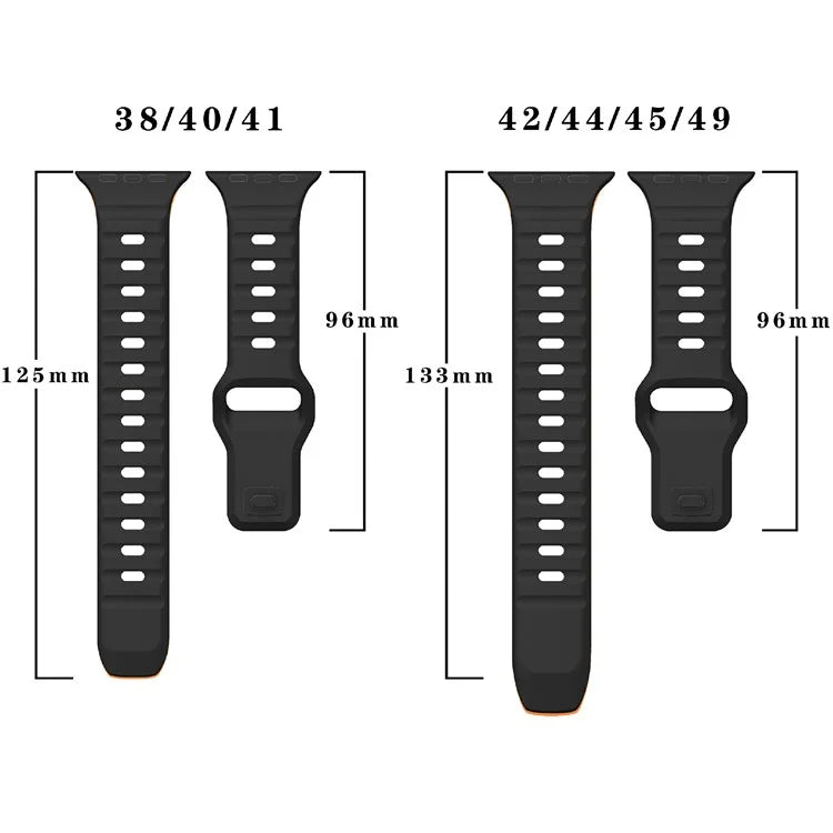 For Apple Watch Series 9 8 7 41mm / 6 5 4 SE (2022) SE (2023) SE 40mm / 3 2 1 38mm Watch Strap Dual Color Silicone Band