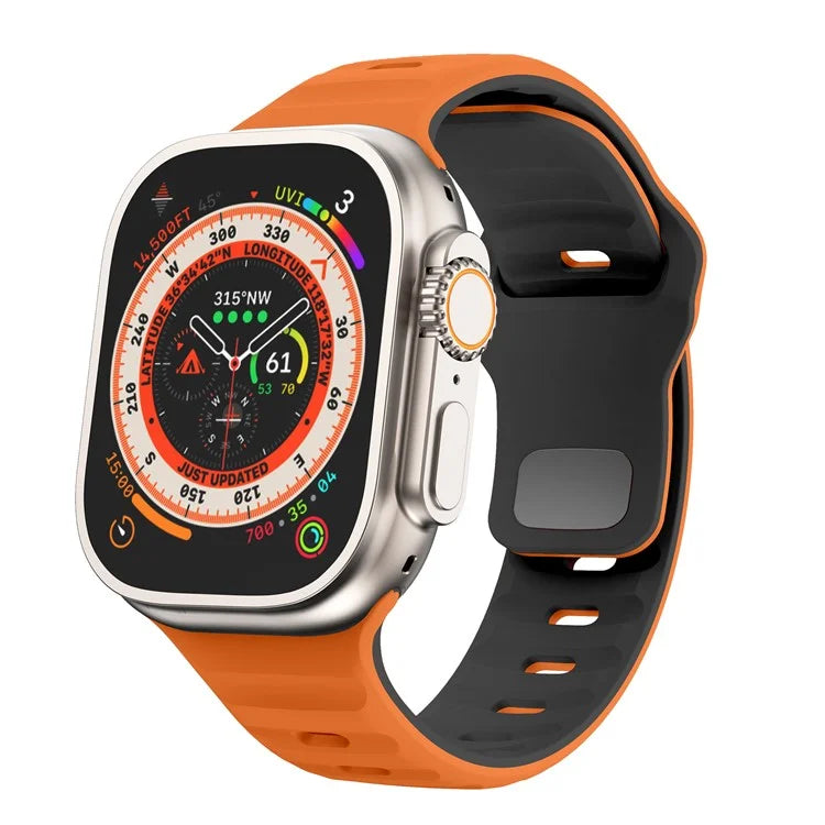 For Apple Watch Ultra 2 Ultra 49mm / Series 9 8 7 45mm / 6 5 4 SE (2023) SE (2022) SE 44mm / 3 2 1 42mm Dual-Color Silicone Strap