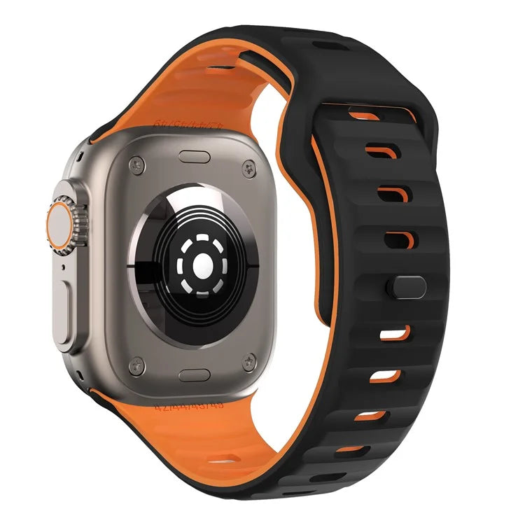 For Apple Watch Ultra 2 Ultra 49mm / Series 9 8 7 45mm / 6 5 4 SE (2023) SE (2022) SE 44mm / 3 2 1 42mm Dual-Color Silicone Strap