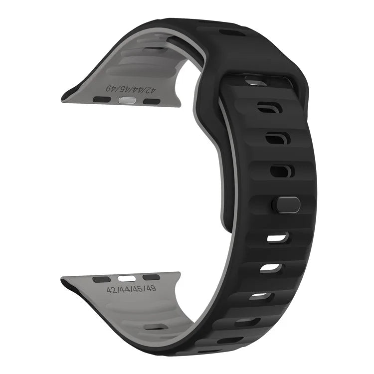 For Apple Watch Ultra 2 Ultra 49mm / Series 9 8 7 45mm / 6 5 4 SE (2023) SE (2022) SE 44mm / 3 2 1 42mm Dual-Color Silicone Strap