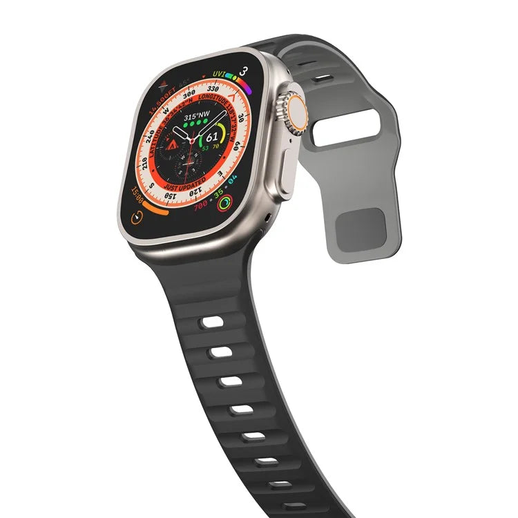 For Apple Watch Ultra 2 Ultra 49mm / Series 9 8 7 45mm / 6 5 4 SE (2023) SE (2022) SE 44mm / 3 2 1 42mm Dual-Color Silicone Strap