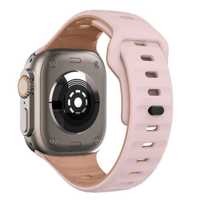 For Apple Watch Ultra 2 Ultra 49mm / Series 9 8 7 45mm / 6 5 4 SE (2023) SE (2022) SE 44mm / 3 2 1 42mm Dual-Color Silicone Strap