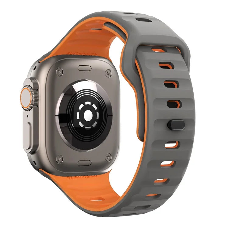 For Apple Watch Ultra 2 Ultra 49mm / Series 9 8 7 45mm / 6 5 4 SE (2023) SE (2022) SE 44mm / 3 2 1 42mm Dual-Color Silicone Strap