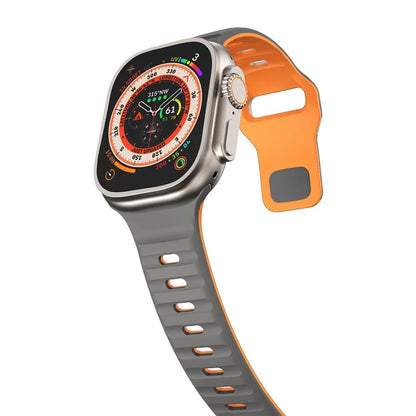 For Apple Watch Ultra 2 Ultra 49mm / Series 9 8 7 45mm / 6 5 4 SE (2023) SE (2022) SE 44mm / 3 2 1 42mm Dual-Color Silicone Strap