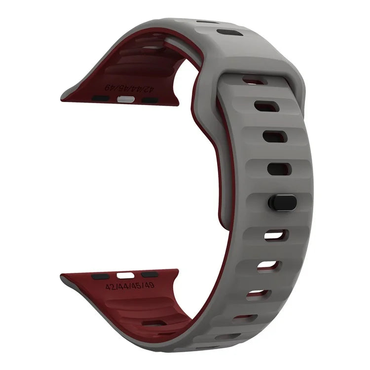 For Apple Watch Ultra 2 Ultra 49mm / Series 9 8 7 45mm / 6 5 4 SE (2023) SE (2022) SE 44mm / 3 2 1 42mm Dual-Color Silicone Strap
