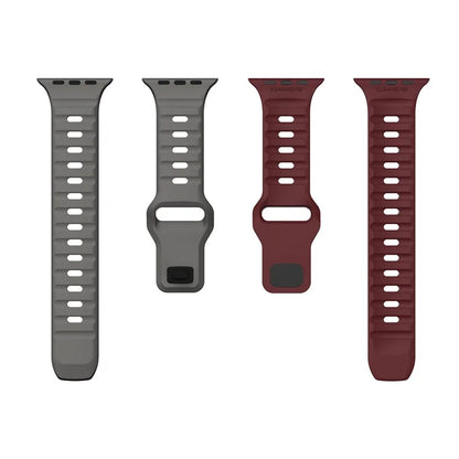 For Apple Watch Ultra 2 Ultra 49mm / Series 9 8 7 45mm / 6 5 4 SE (2023) SE (2022) SE 44mm / 3 2 1 42mm Dual-Color Silicone Strap