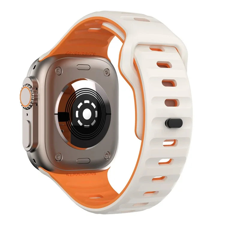 For Apple Watch Ultra 2 Ultra 49mm / Series 9 8 7 45mm / 6 5 4 SE (2023) SE (2022) SE 44mm / 3 2 1 42mm Dual-Color Silicone Strap