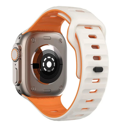 For Apple Watch Ultra 2 Ultra 49mm / Series 9 8 7 45mm / 6 5 4 SE (2023) SE (2022) SE 44mm / 3 2 1 42mm Dual-Color Silicone Strap