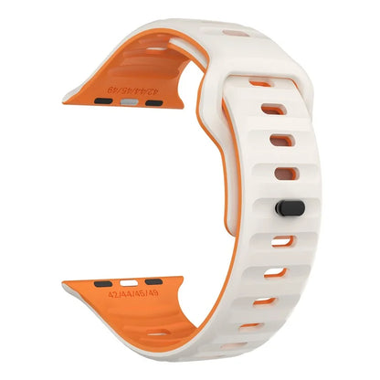 For Apple Watch Ultra 2 Ultra 49mm / Series 9 8 7 45mm / 6 5 4 SE (2023) SE (2022) SE 44mm / 3 2 1 42mm Dual-Color Silicone Strap
