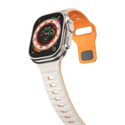 For Apple Watch Ultra 2 Ultra 49mm / Series 9 8 7 45mm / 6 5 4 SE (2023) SE (2022) SE 44mm / 3 2 1 42mm Dual-Color Silicone Strap
