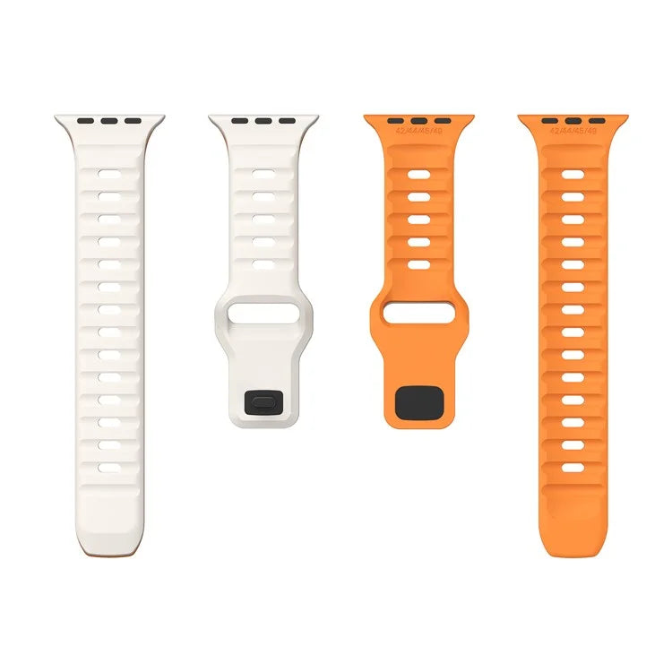 For Apple Watch Ultra 2 Ultra 49mm / Series 9 8 7 45mm / 6 5 4 SE (2023) SE (2022) SE 44mm / 3 2 1 42mm Dual-Color Silicone Strap