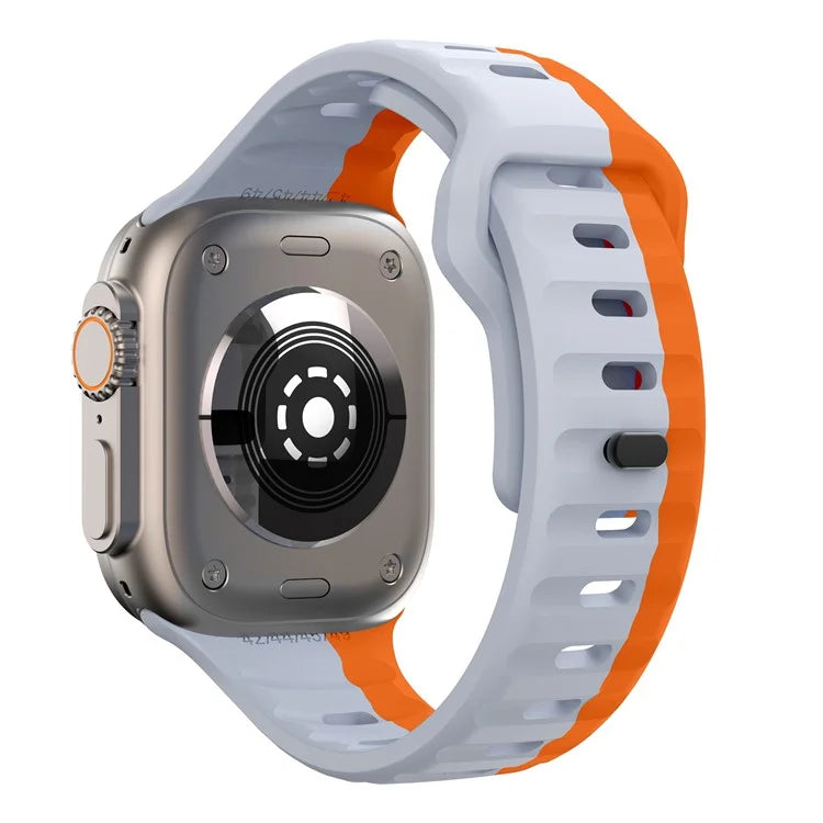 For Apple Watch Ultra 2 Ultra 49mm / Series 9 8 7 45mm / 6 5 4 SE (2023) SE (2022) SE 44mm / 3 2 1 42mm Dual-Color Silicone Strap