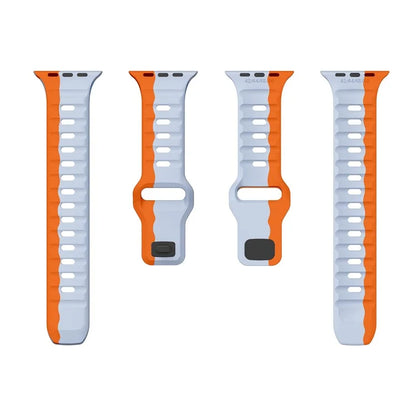 For Apple Watch Ultra 2 Ultra 49mm / Series 9 8 7 45mm / 6 5 4 SE (2023) SE (2022) SE 44mm / 3 2 1 42mm Dual-Color Silicone Strap