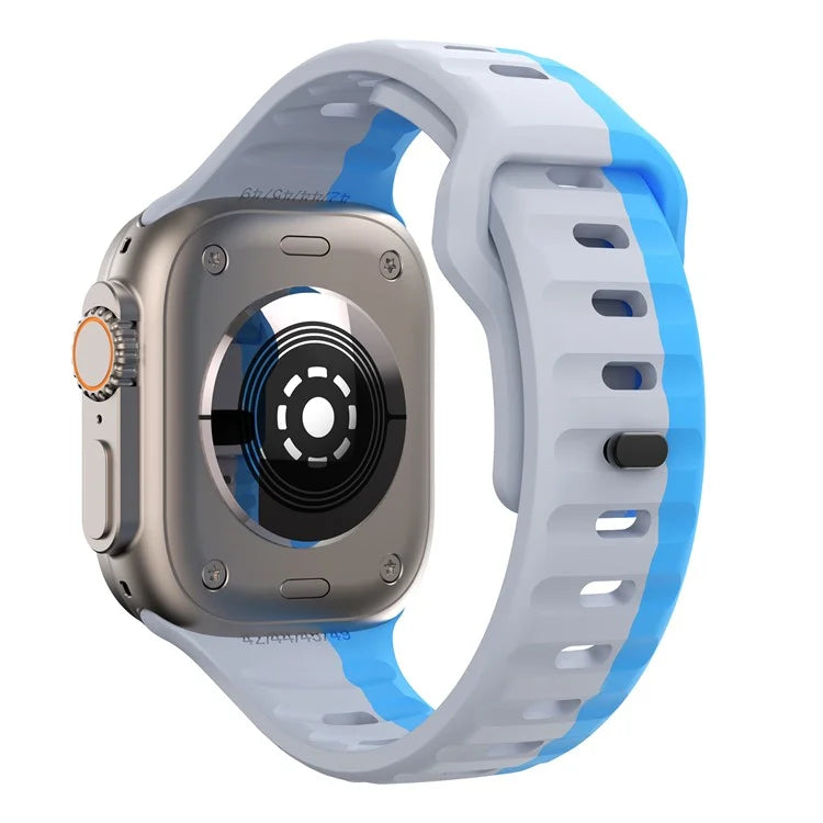 For Apple Watch Ultra 2 Ultra 49mm / Series 9 8 7 45mm / 6 5 4 SE (2023) SE (2022) SE 44mm / 3 2 1 42mm Dual-Color Silicone Strap