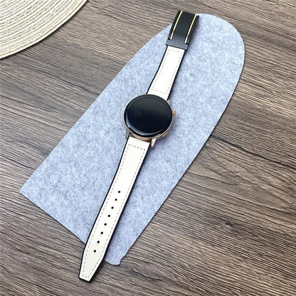 For Huawei Watch GT 3 42mm / GT 3 Pro 43mm Genuine Cow Leather Coated Silicone Band 20mm Magnetic Buckle Watch Strap