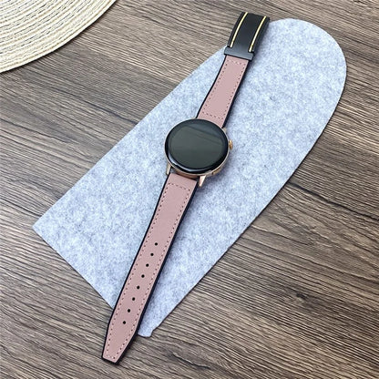 For Huawei Watch GT 3 42mm / GT 3 Pro 43mm Genuine Cow Leather Coated Silicone Band 20mm Magnetic Buckle Watch Strap