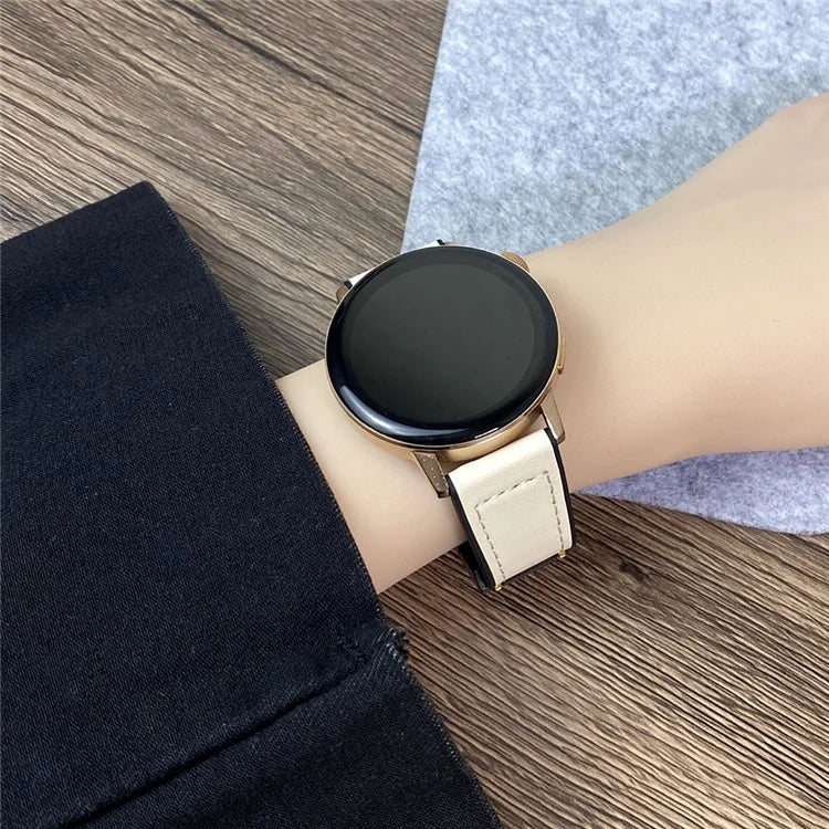For Huawei Watch 4 / 4 Pro / GT 4 46mm Watch Band 22mm Silicone+Genuine Cow Leather Watch Strap