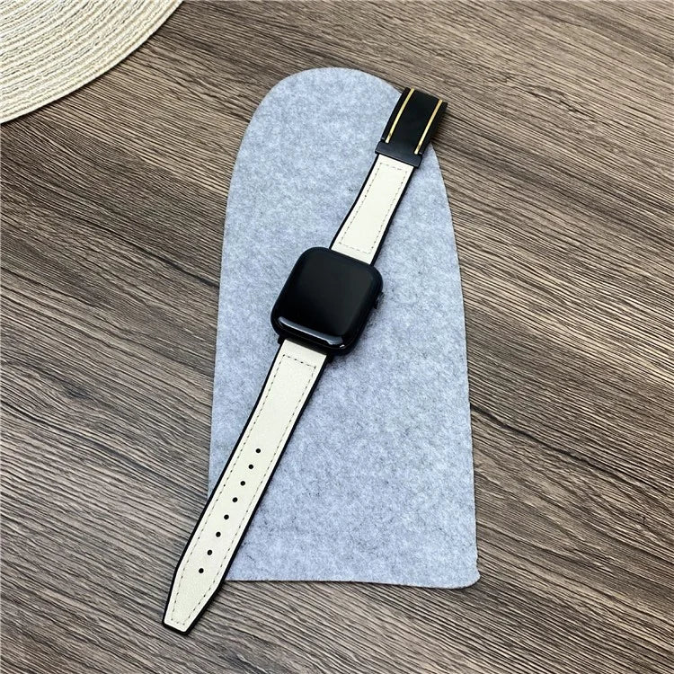 For Apple Watch Series 9 8 7 41mm  /  6 5 4 SE (2023) SE (2022) SE 40mm  /  3 2 1 38mm Watch Strap Silicone+Genuine Cow Leather Band