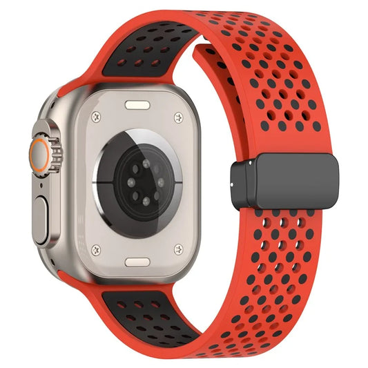 For Apple Watch Ultra 2 Ultra 49mm / Series 9 8 7 45mm / 6 5 4 SE (2022) SE (2023) SE 44mm / 3 2 1 42mm Silicone Watch Band Dual Color