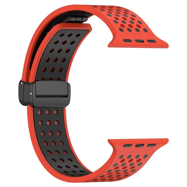 For Apple Watch Ultra 2 Ultra 49mm / Series 9 8 7 45mm / 6 5 4 SE (2022) SE (2023) SE 44mm / 3 2 1 42mm Silicone Watch Band Dual Color
