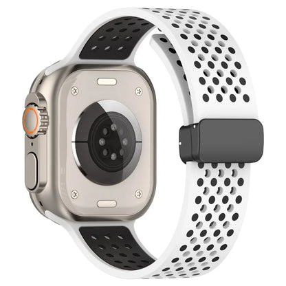 For Apple Watch Ultra 2 Ultra 49mm / Series 9 8 7 45mm / 6 5 4 SE (2022) SE (2023) SE 44mm / 3 2 1 42mm Silicone Watch Band Dual Color