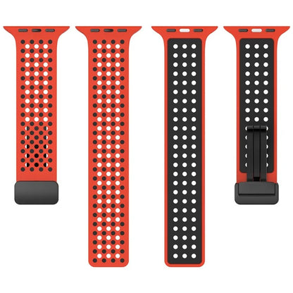 For Apple Watch Ultra 2 Ultra 49mm / Series 9 8 7 45mm / 6 5 4 SE (2022) SE (2023) SE 44mm / 3 2 1 42mm Silicone Watch Band Dual Color