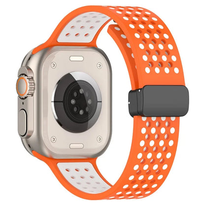 For Apple Watch Ultra 2 Ultra 49mm / Series 9 8 7 45mm / 6 5 4 SE (2022) SE (2023) SE 44mm / 3 2 1 42mm Silicone Watch Band Dual Color