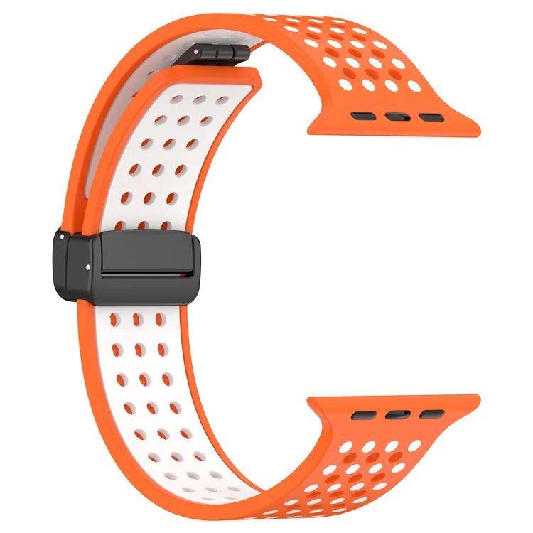 For Apple Watch Ultra 2 Ultra 49mm / Series 9 8 7 45mm / 6 5 4 SE (2022) SE (2023) SE 44mm / 3 2 1 42mm Silicone Watch Band Dual Color