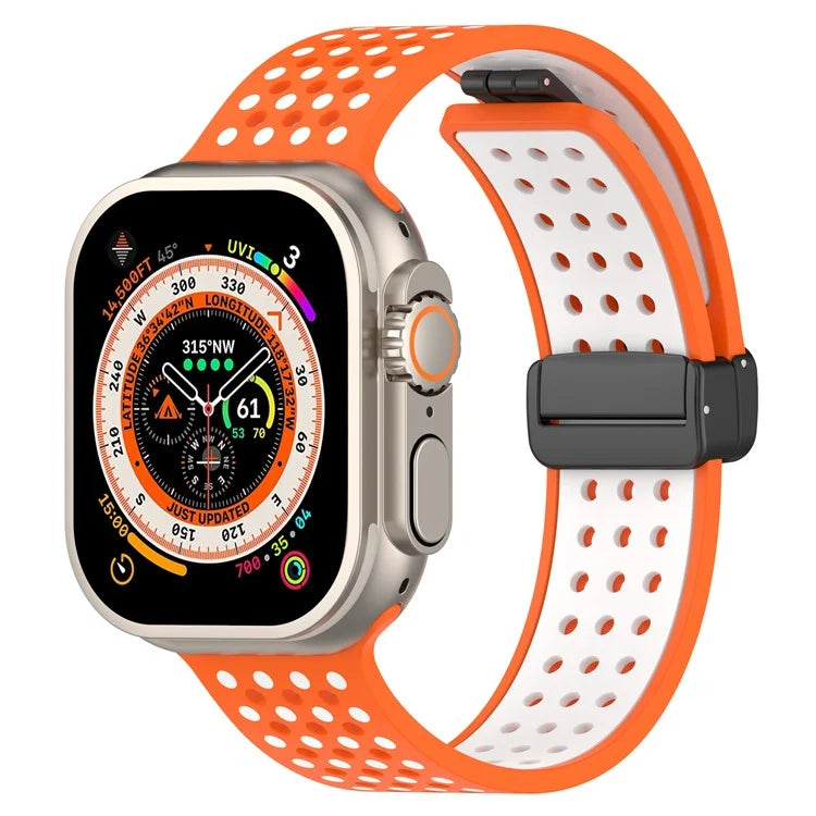 For Apple Watch Ultra 2 Ultra 49mm / Series 9 8 7 45mm / 6 5 4 SE (2022) SE (2023) SE 44mm / 3 2 1 42mm Silicone Watch Band Dual Color