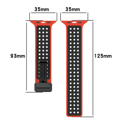 For Apple Watch Ultra 2 Ultra 49mm / Series 9 8 7 45mm / 6 5 4 SE (2022) SE (2023) SE 44mm / 3 2 1 42mm Silicone Watch Band Dual Color