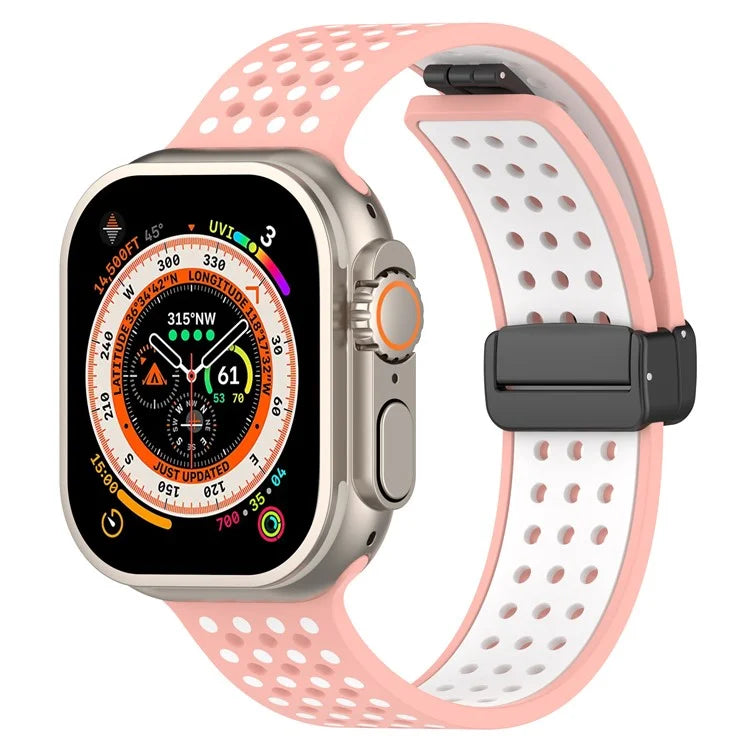 For Apple Watch Ultra 2 Ultra 49mm / Series 9 8 7 45mm / 6 5 4 SE (2022) SE (2023) SE 44mm / 3 2 1 42mm Silicone Watch Band Dual Color
