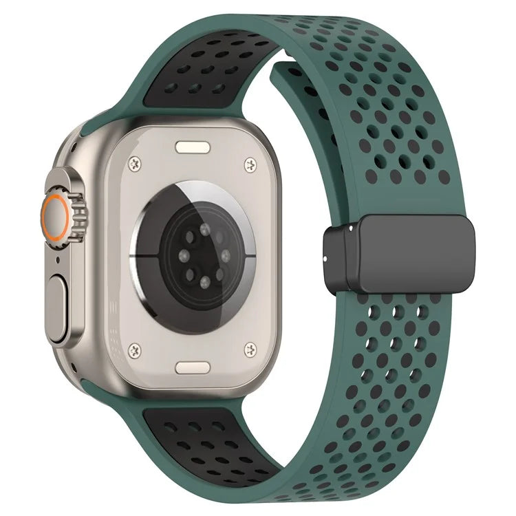 For Apple Watch Ultra 2 Ultra 49mm / Series 9 8 7 45mm / 6 5 4 SE (2022) SE (2023) SE 44mm / 3 2 1 42mm Silicone Watch Band Dual Color