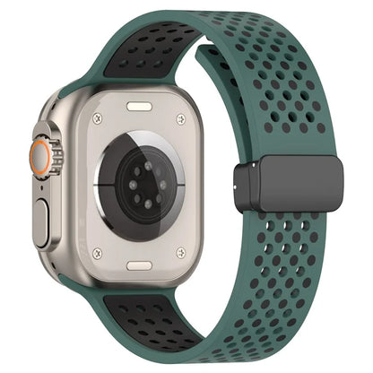 For Apple Watch Ultra 2 Ultra 49mm / Series 9 8 7 45mm / 6 5 4 SE (2022) SE (2023) SE 44mm / 3 2 1 42mm Silicone Watch Band Dual Color