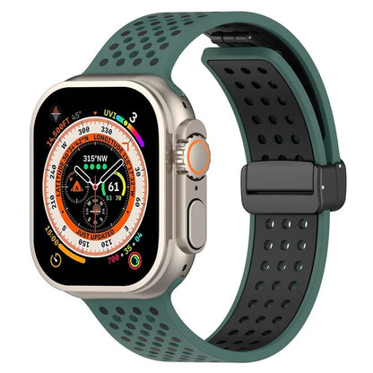 For Apple Watch Ultra 2 Ultra 49mm / Series 9 8 7 45mm / 6 5 4 SE (2022) SE (2023) SE 44mm / 3 2 1 42mm Silicone Watch Band Dual Color