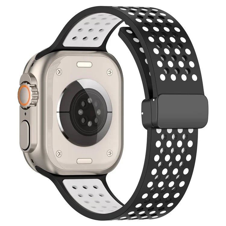 For Apple Watch Ultra 2 Ultra 49mm / Series 9 8 7 45mm / 6 5 4 SE (2022) SE (2023) SE 44mm / 3 2 1 42mm Silicone Watch Band Dual Color