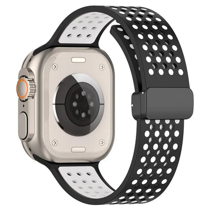 For Apple Watch Ultra 2 Ultra 49mm / Series 9 8 7 45mm / 6 5 4 SE (2022) SE (2023) SE 44mm / 3 2 1 42mm Silicone Watch Band Dual Color