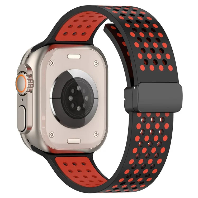 For Apple Watch Ultra 2 Ultra 49mm / Series 9 8 7 45mm / 6 5 4 SE (2022) SE (2023) SE 44mm / 3 2 1 42mm Silicone Watch Band Dual Color