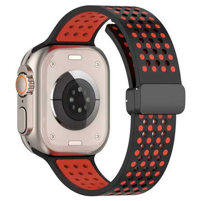 For Apple Watch Ultra 2 Ultra 49mm / Series 9 8 7 45mm / 6 5 4 SE (2022) SE (2023) SE 44mm / 3 2 1 42mm Silicone Watch Band Dual Color