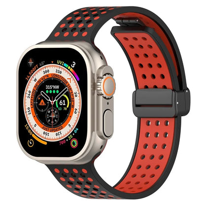 For Apple Watch Ultra 2 Ultra 49mm / Series 9 8 7 45mm / 6 5 4 SE (2022) SE (2023) SE 44mm / 3 2 1 42mm Silicone Watch Band Dual Color
