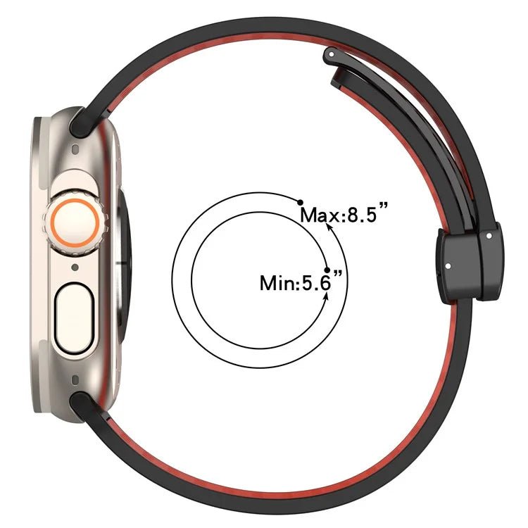 For Apple Watch Ultra 2 Ultra 49mm / Series 9 8 7 45mm / 6 5 4 SE (2022) SE (2023) SE 44mm / 3 2 1 42mm Silicone Watch Band Dual Color