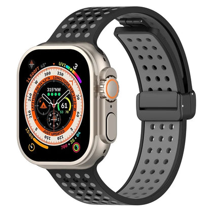 For Apple Watch Ultra 2 Ultra 49mm / Series 9 8 7 45mm / 6 5 4 SE (2022) SE (2023) SE 44mm / 3 2 1 42mm Silicone Watch Band Dual Color