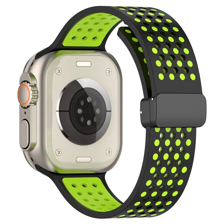 For Apple Watch Ultra 2 Ultra 49mm / Series 9 8 7 45mm / 6 5 4 SE (2022) SE (2023) SE 44mm / 3 2 1 42mm Silicone Watch Band Dual Color