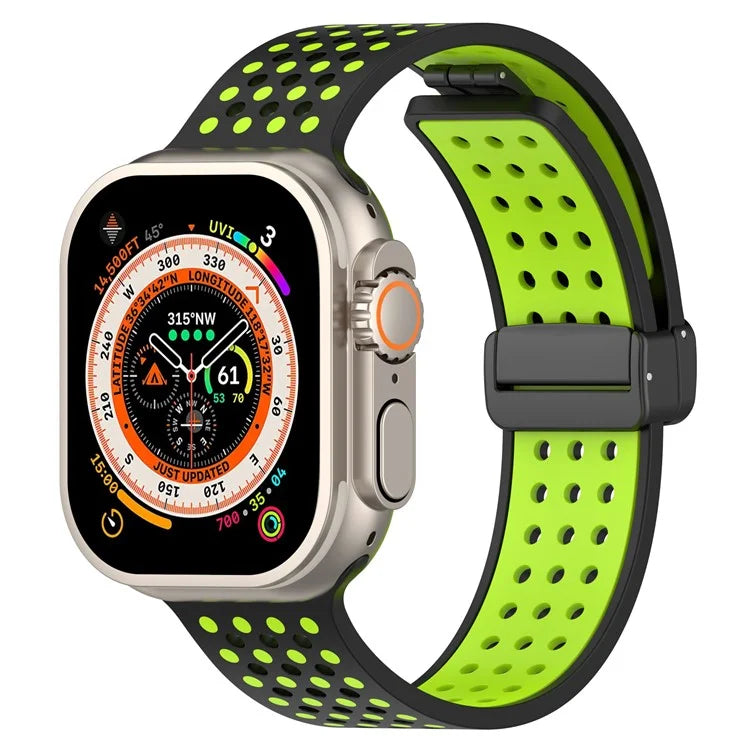 For Apple Watch Ultra 2 Ultra 49mm / Series 9 8 7 45mm / 6 5 4 SE (2022) SE (2023) SE 44mm / 3 2 1 42mm Silicone Watch Band Dual Color