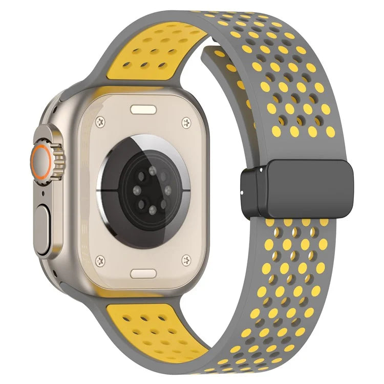 For Apple Watch Ultra 2 Ultra 49mm / Series 9 8 7 45mm / 6 5 4 SE (2022) SE (2023) SE 44mm / 3 2 1 42mm Silicone Watch Band Dual Color
