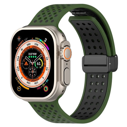 For Apple Watch Ultra 2 Ultra 49mm / Series 9 8 7 45mm / 6 5 4 SE (2022) SE (2023) SE 44mm / 3 2 1 42mm Silicone Watch Band Dual Color